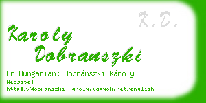 karoly dobranszki business card