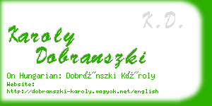 karoly dobranszki business card